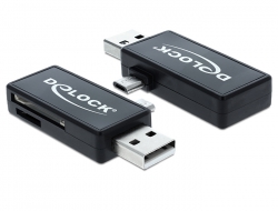 DELOCK Card Reader USB micro B -> SD/microSD OTG extern - 91731