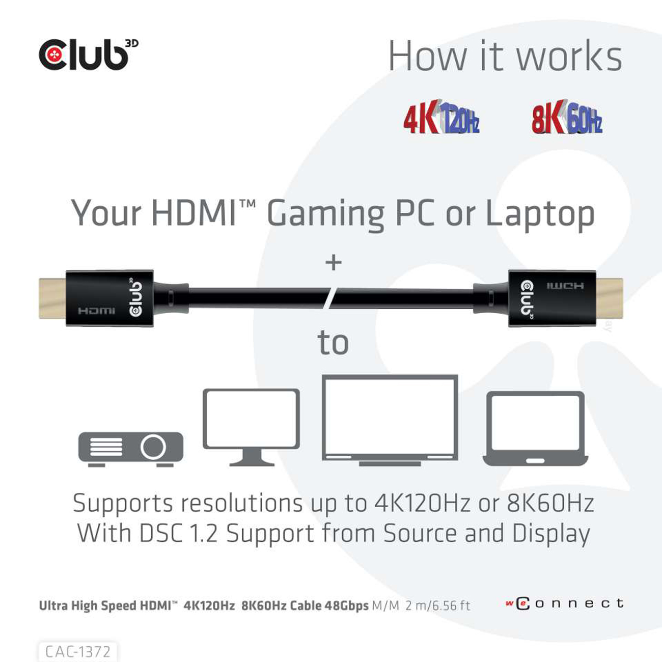 Club 3D CAC-1372, HDMI-Kabel, Club3D HDMI-Kabel A -> A CAC-1372 (BILD3)