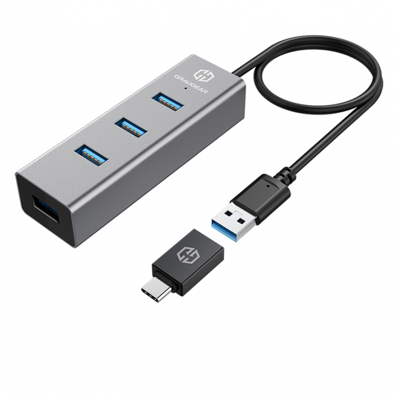 GRAUGEAR USB-HUB 4x USB 3.0 Ports Type-A retail - G-HUB4-AC