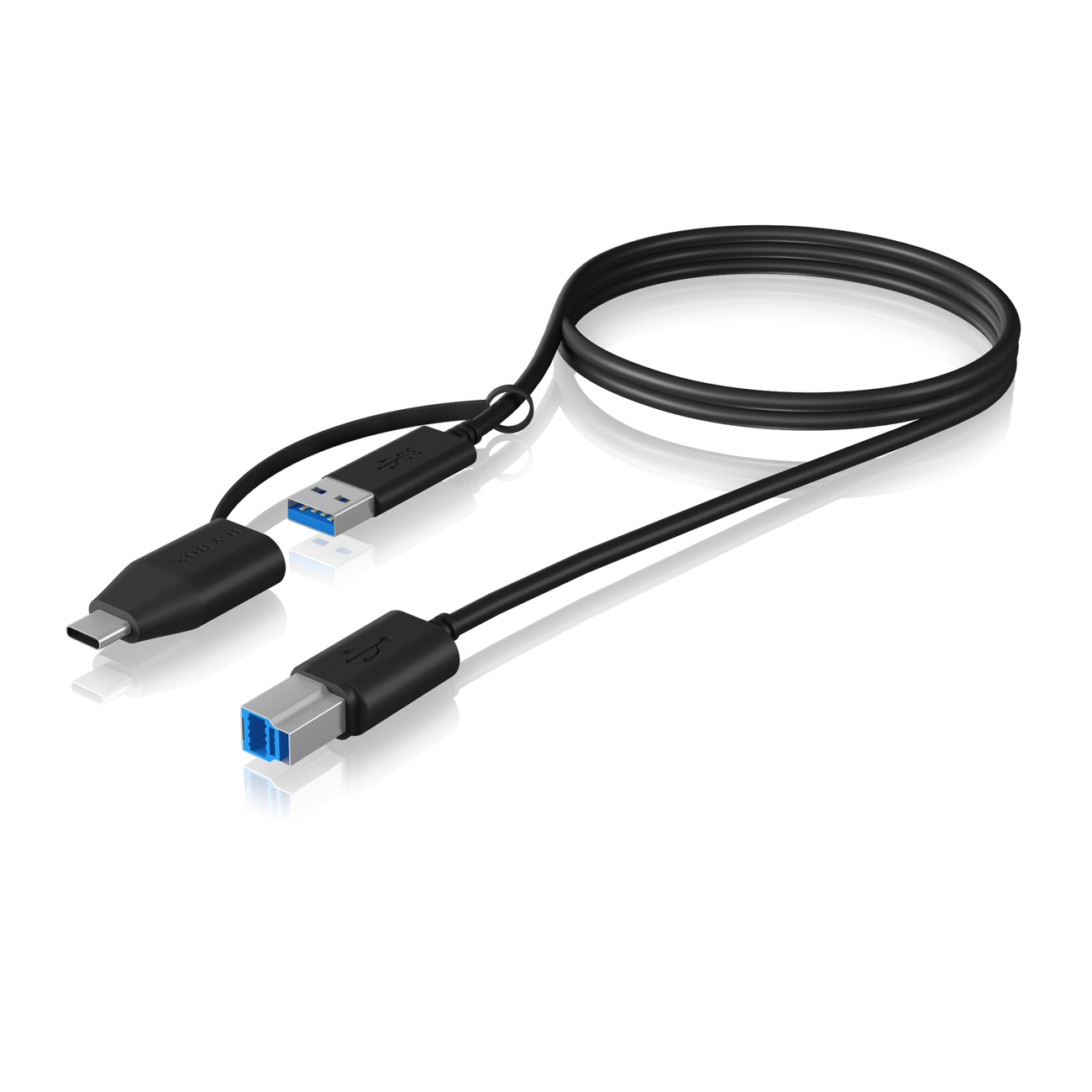 USB Adapter IcyBox USB 3.2 (Gen 1) Type B zu Type A & Type C - IB-CB032