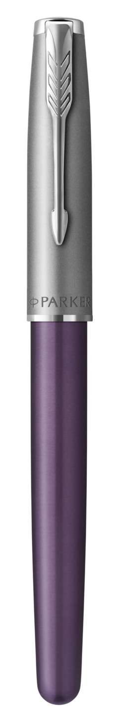 Parker | Sonnet Essentials Metal & Violet C.C. Füllfederhalter | Federbreite M | Schreibfarbe Schwarz | in Geschenkbox