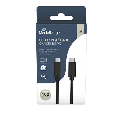 MediaRange USB-C Lade-/Datenkabel USB 3.1 10Gbit/s 1,2m sw