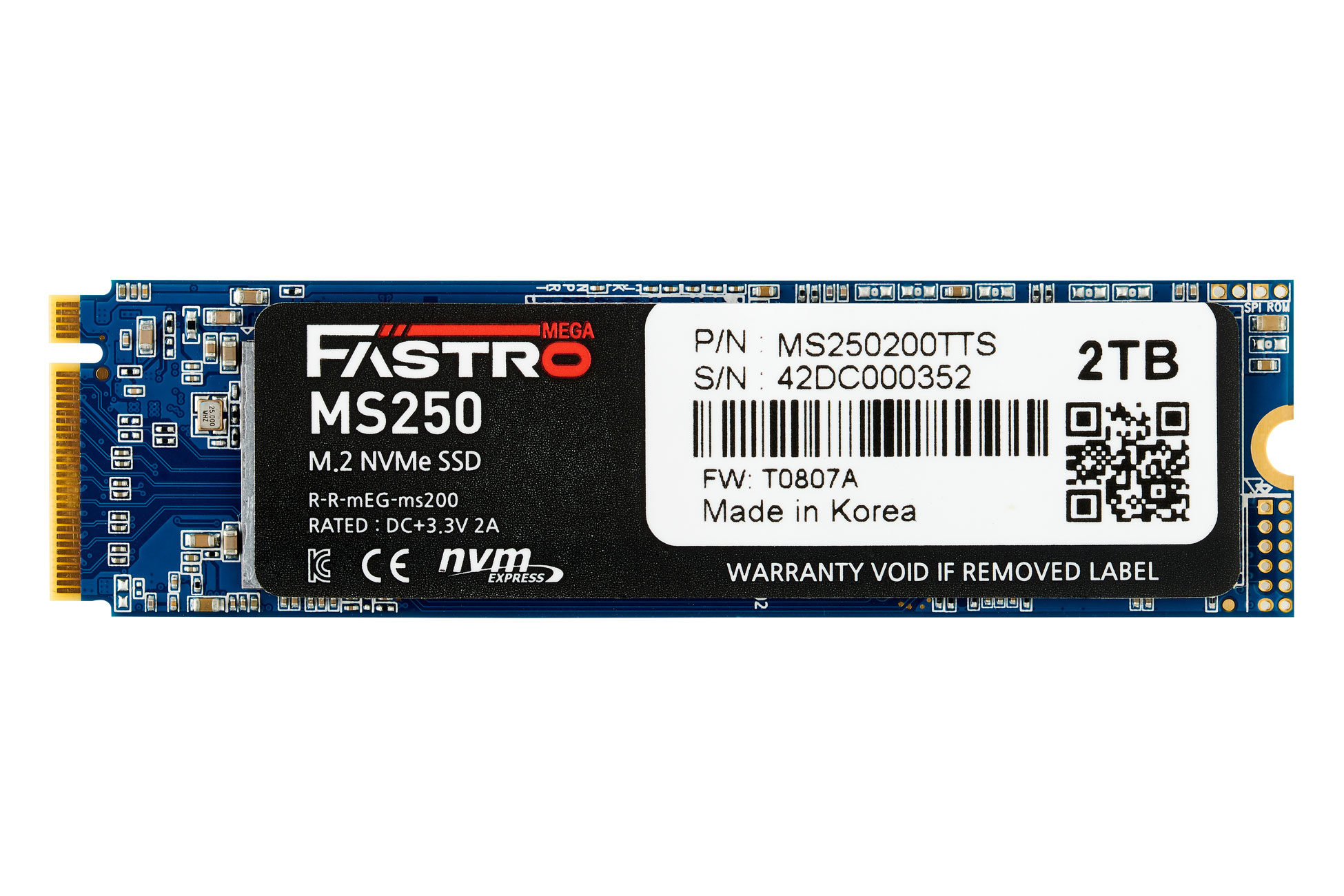MegaFastro SSD 1TB MS250 Series PCI-Express NVMe intern retail - MS250100TTS