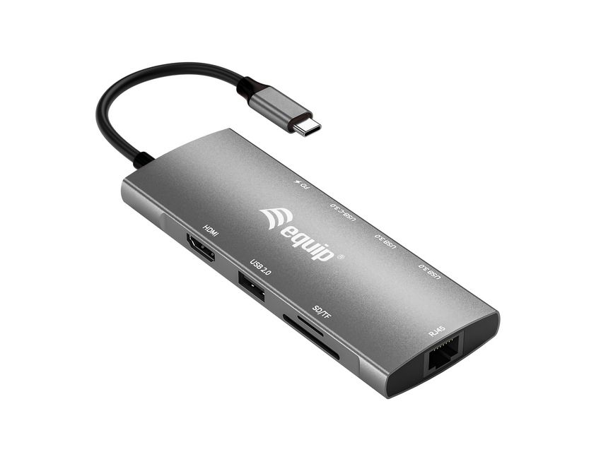 Equip Dock USB-C->HDMI,Gigabit LAN,USB3.0,100WPD,SD/TF 0,25m - 133490