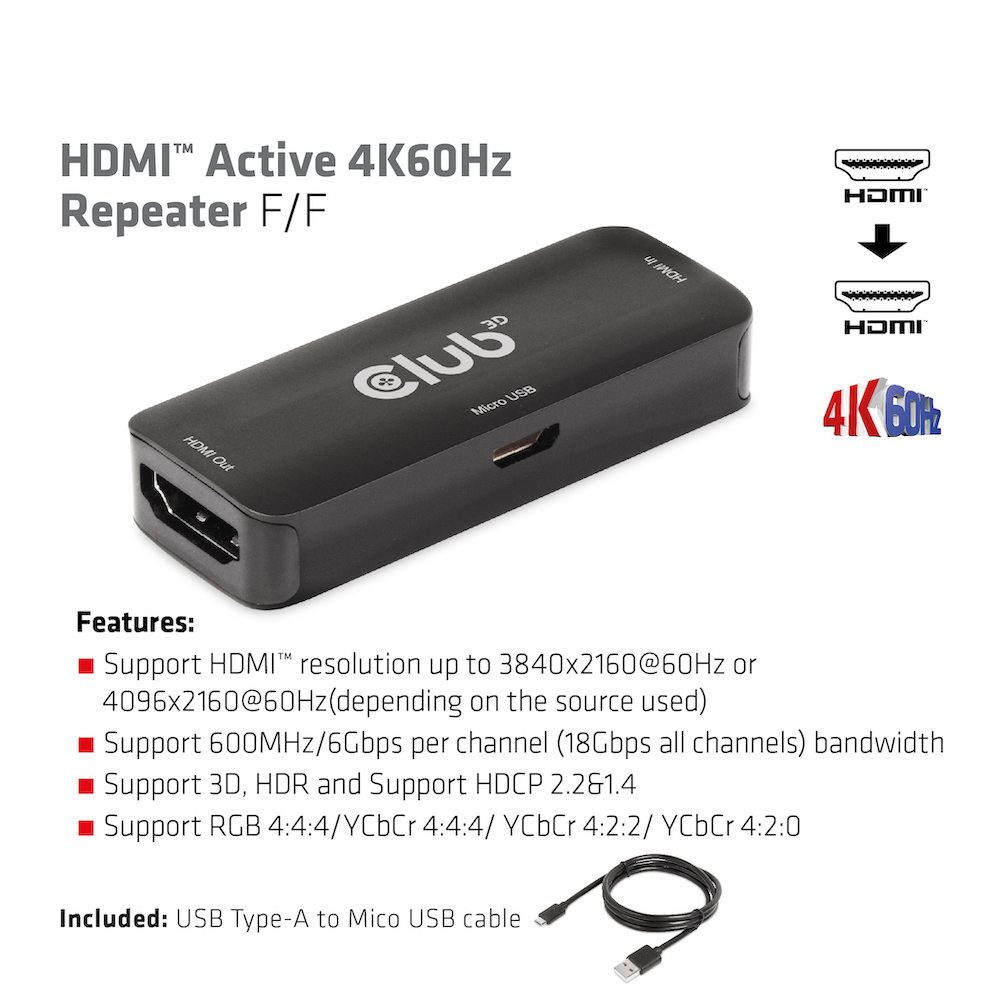 Club 3D CAC-1307, HDMI-Adapter, Club3D Repeater HDMI > CAC-1307 (BILD6)
